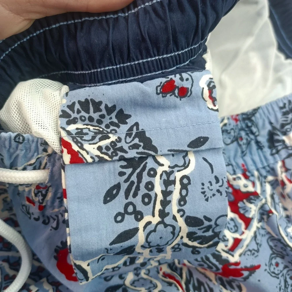 Brooks Brothers 346 Board‎ Swim Shorts Mens L Blue Paisley Mesh Lined Summer